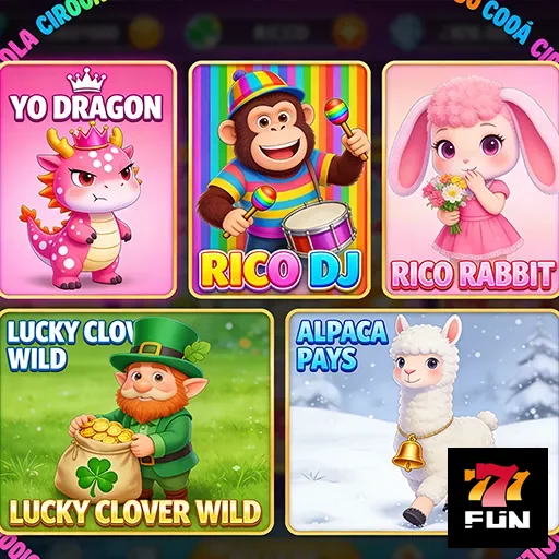 Ilustração de Explore os Slots e Games da 777fun com Pagamentos Rápidos